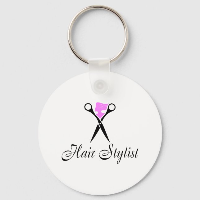 Hårstylist (Rosa/sax) Nyckelring (Framsida)