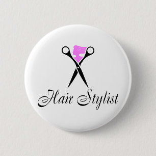 Hårstylist (rosa/saxen) knapp