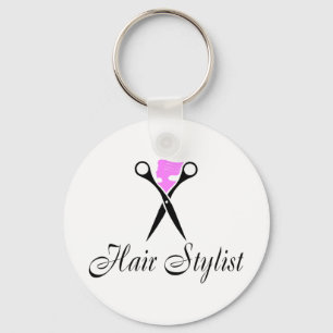 Hårstylist (rosa/saxen) nyckelring