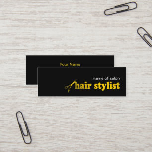 Hårstylist/salongvisitkortmall - guld mini visitkort