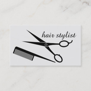 Hårstylist - Silver och svart Visitkort