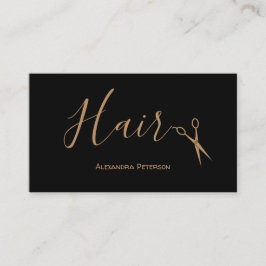 Hårstylist - Svart och Guld Visitkort