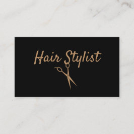 Hårstylist - svart- och guldsax visitkort