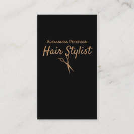 Hårstylist - svart- och guldsax visitkort