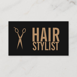 Hårstylist - svart- och guldsax visitkort