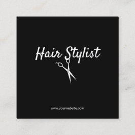 Hårstylist - svartvit sax fyrkantigt visitkort