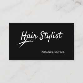 Hårstylist - svartvit sax visitkort