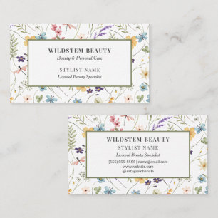 Hårstylist Wildflower Blommig Skönhet Visitkort