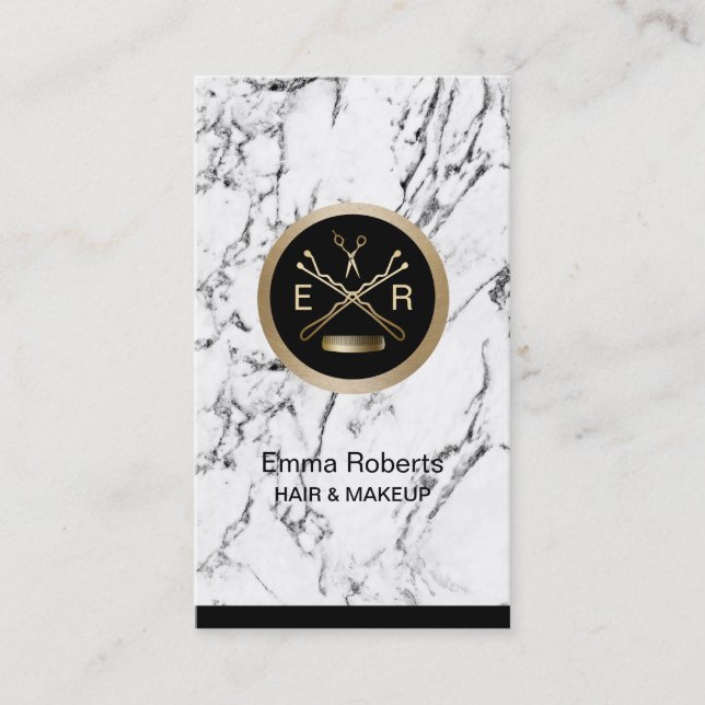 Hårstylistguld Scissor & kammar tidsbeställning Kort (Framsida)