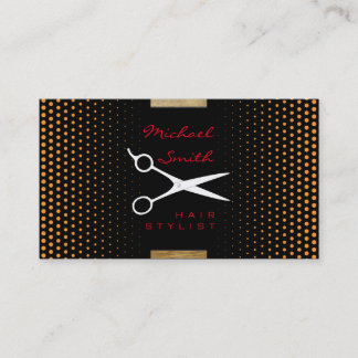 Hårstylistiker Modern Orange Polka Prick Visitkort