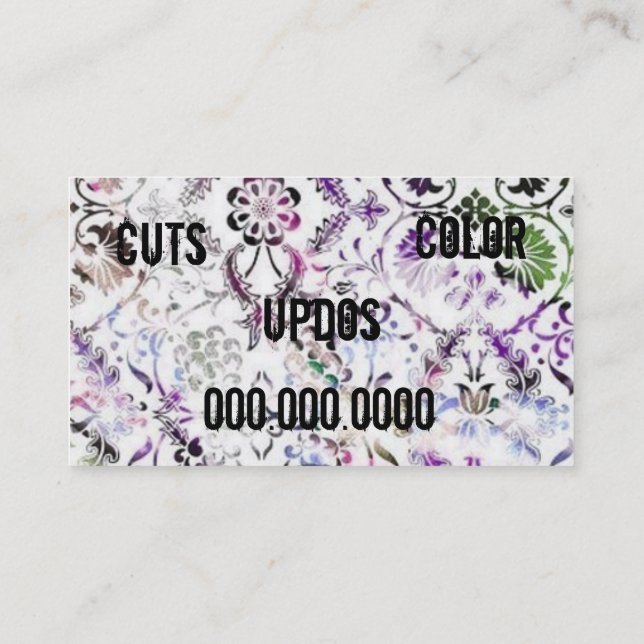 hårstylistkort visitkort (Baksida)