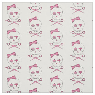 Hårstylistskallen & Scissor Crossbones - rosor Tyg