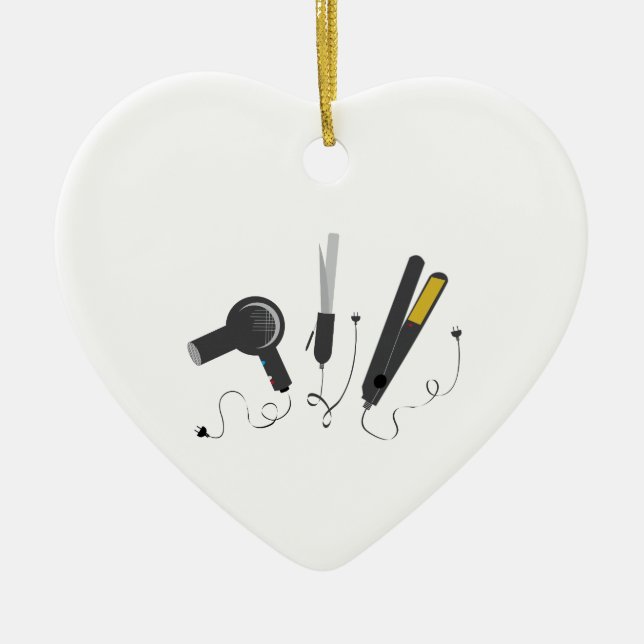 Hårstylistverktyg Julgransprydnad Keramik (Framsidan)