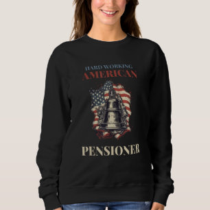 Hårt arbetande amerikan 4 juli pensionär veteran t shirt