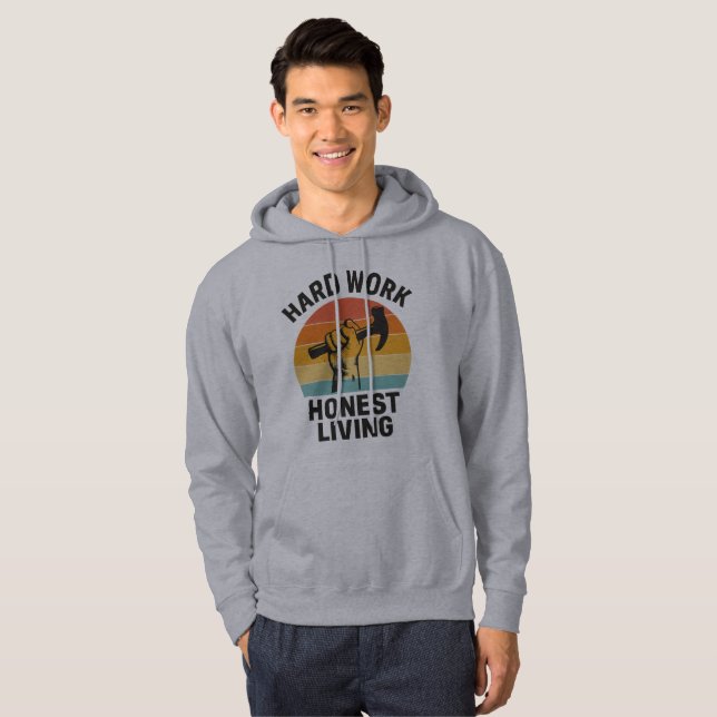 Hårt Arbete Ärligt Liv Hoodie (Hel framsida)