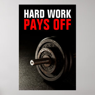 Hårt arbete Betalar av dockduken för boendeutbildn Poster