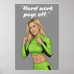 Hårt Arbete Betalar Sig – Fitnessmotivationsaffisc Poster