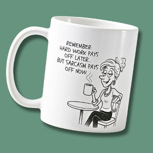 Hårt arbete Betalas av, roligt Sarcastic Office Da Kaffemugg