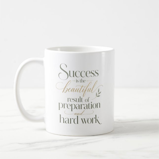 Hårt Arbete Ger Framgång Befordran Grattis Kaffemugg (Vänster)