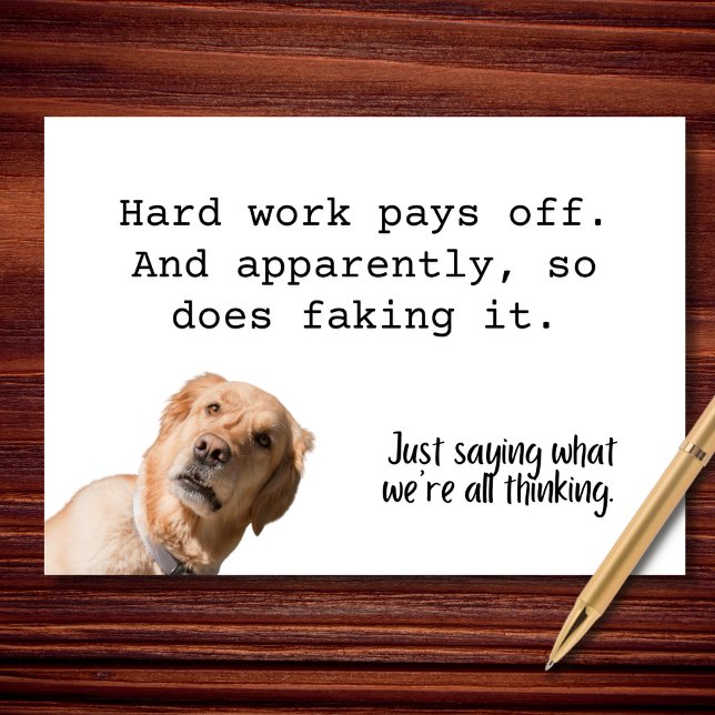 Hårt arbete jämfört med Gratulerart Kort (Skapare uppladdad)