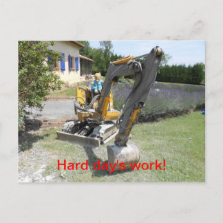 Hårt arbete - Nalle för grävning Vykort