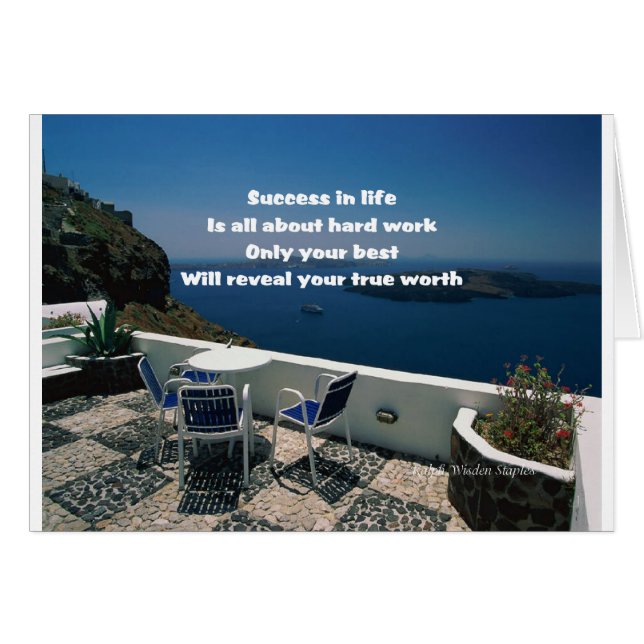 Hårt arbete och framgång hälsningskort (Framsidan Horizontal)
