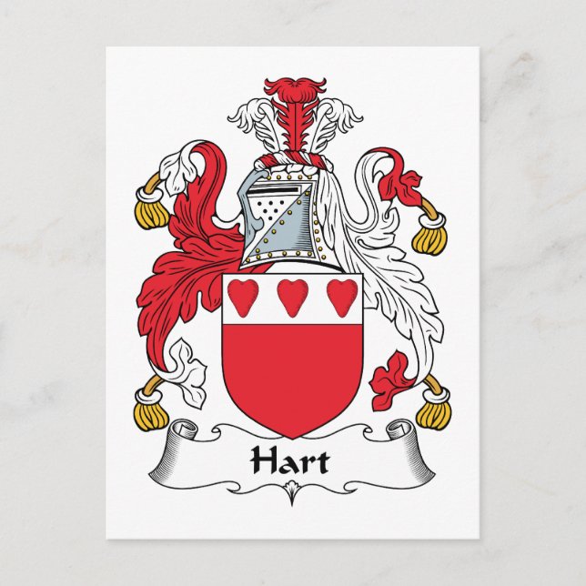 Hart Family Crest Vykort (Framsida)