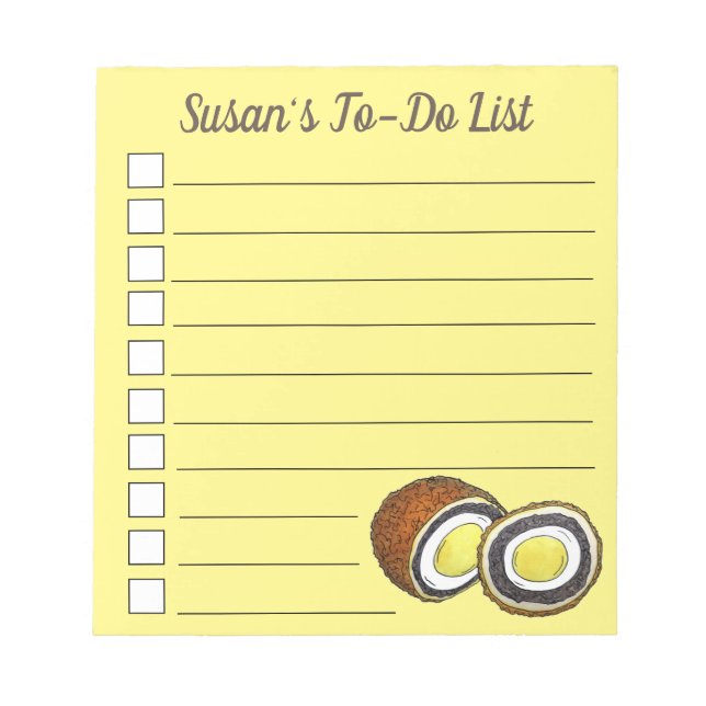 Hårt kokt skotskt ägg, brittiskt brittiskt snabbma anteckningsblock (Framsida)