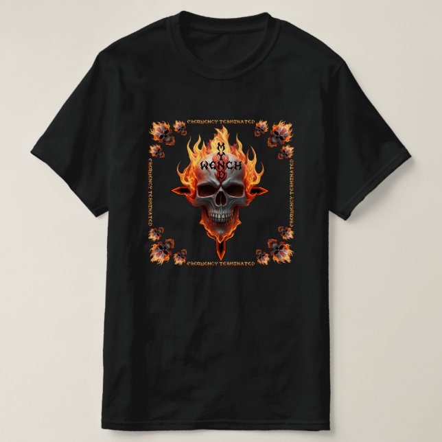 Hårt Metall Sten & Roll Music Band Skull-konsert T Shirt (Design framsida)