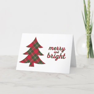 Hårt och ljust jultypografi tartan Greet Tack Kort