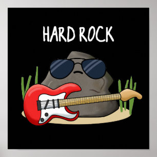 Hårt Sten-funny Geology Music Pun Mörk BG Poster