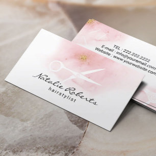 Hårt Stylist Modern Watercolor Beauty Salon Visitkort