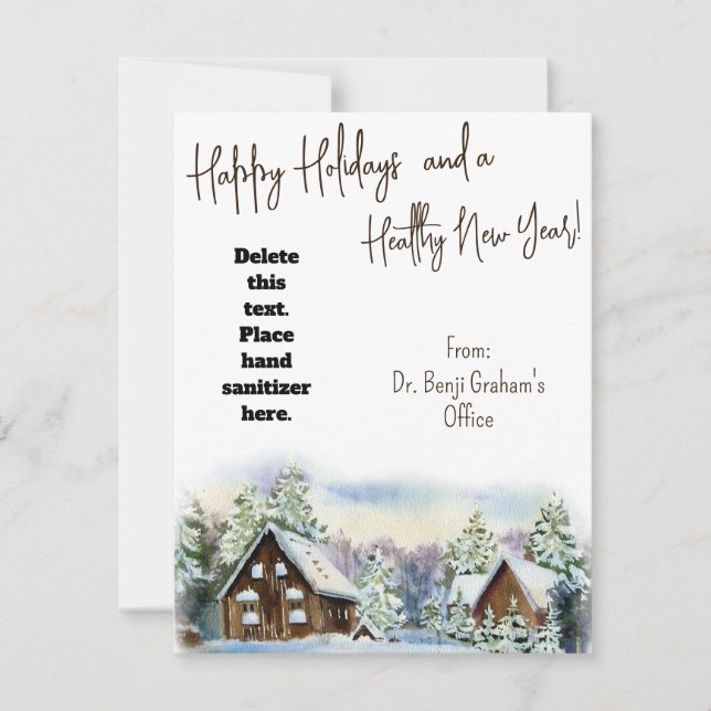 Hårt Winter Hand Sanitizer-presentkort för Helgdag Kort (Framsida)
