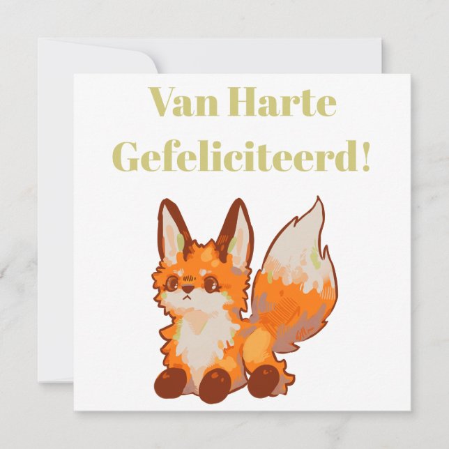 Hartelijk gefeliciteerd! Fox, vosje Kort (Framsida)