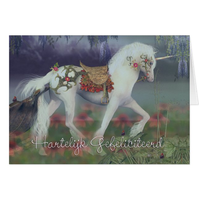 Hartelijk Gefeliciteerd, Gelukkige Verjaardag Hälsningskort (Framsidan Horizontal)