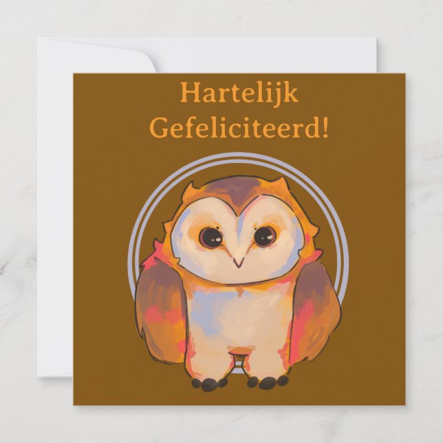 Hartelijk gefeliciteerd, sweet owl kort (Framsida)