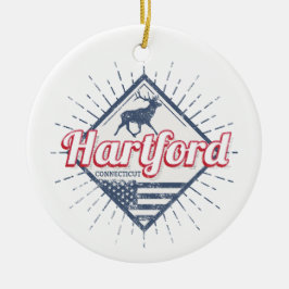 Hartford City Connecticut United Stater USA Julgransprydnad Keramik