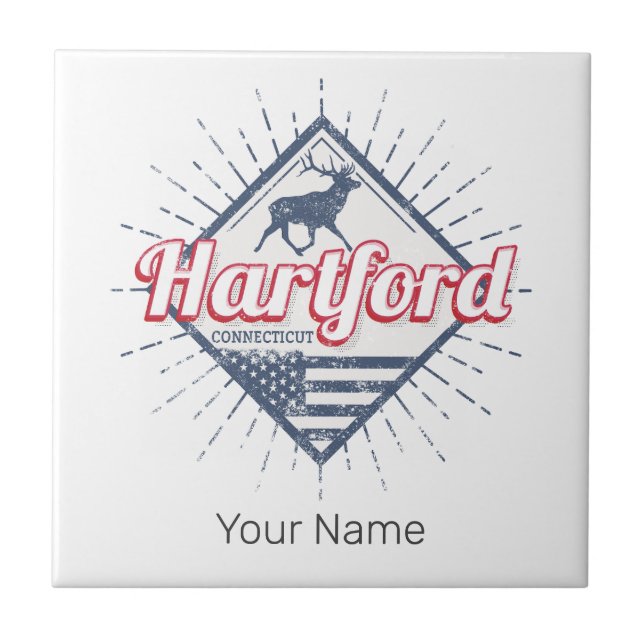 Hartford City Connecticut United Stater USA Kakelplatta (Framsidan)