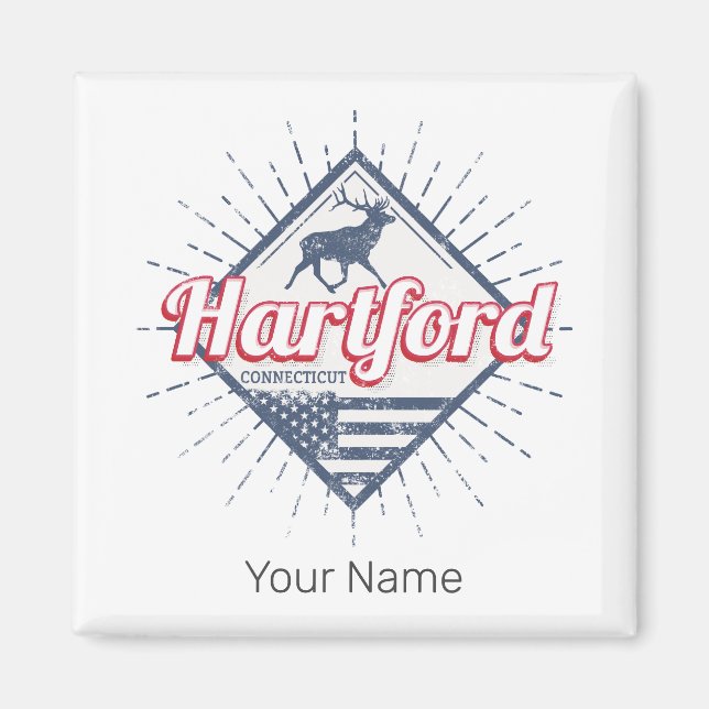 Hartford City Connecticut United Stater USA Magnet (Framsidan)