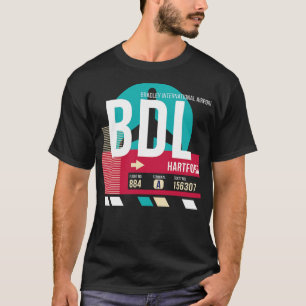 Hartford Connecticut BDL Airport Code Baggage Märk T Shirt