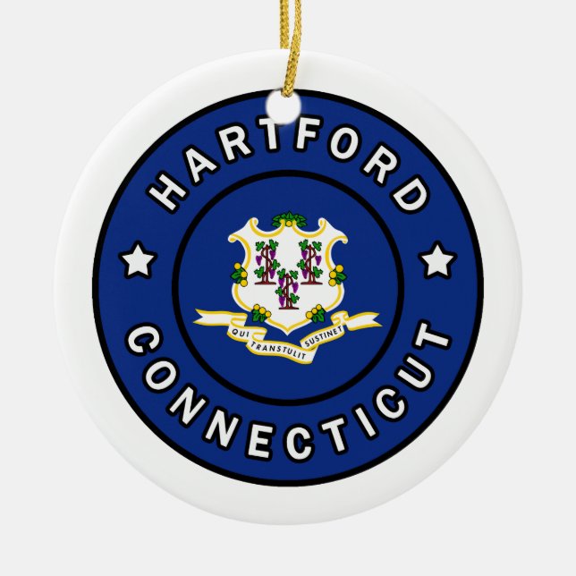 Hartford Connecticut Julgransprydnad Keramik (Framsidan)