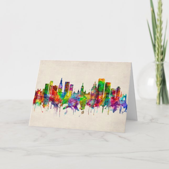 Hartford Connecticut Skyline Helgkort (Framsida)