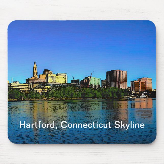 Hartford Connecticut Skyline Mouse Pad Musmatta (Framsidan)