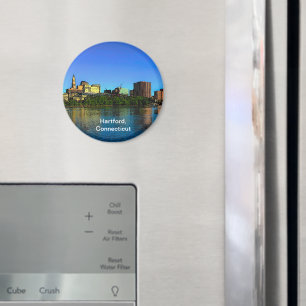 Hartford Connecticut Skyline Tecknad Magnet