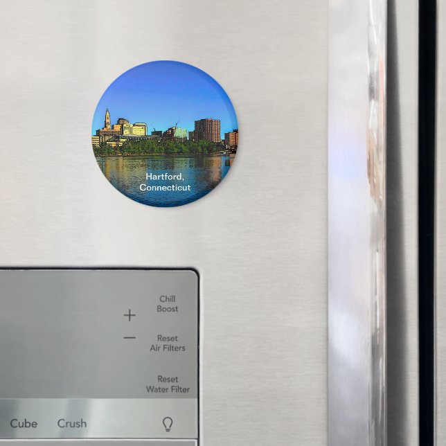 Hartford Connecticut Skyline Tecknad Magnet (In Situ (Fridge))