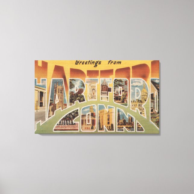 Hartford, Connecticut - Stora Brev Scenes 2 Canvastryck (Framsida)