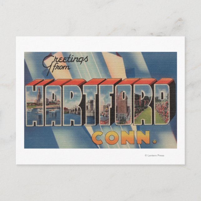 Hartford, Connecticut - Stora Brev Scenes 2 Vykort (Framsida)