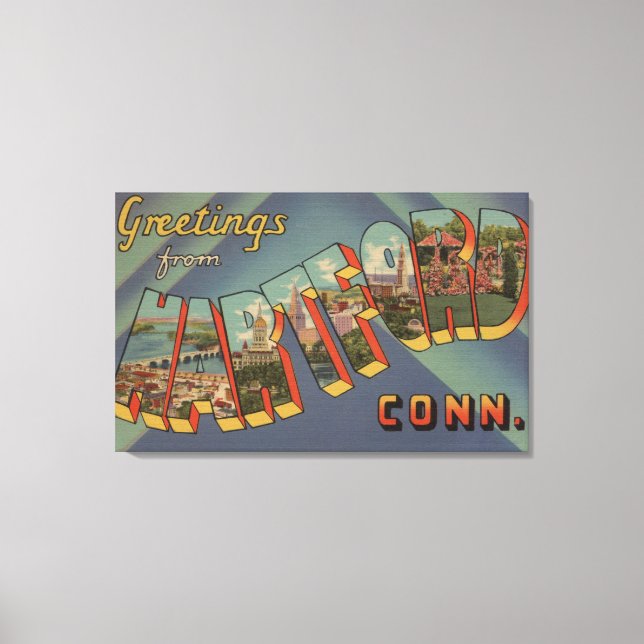 Hartford, Connecticut - Stora Brev Scenes Canvastryck (Framsida)