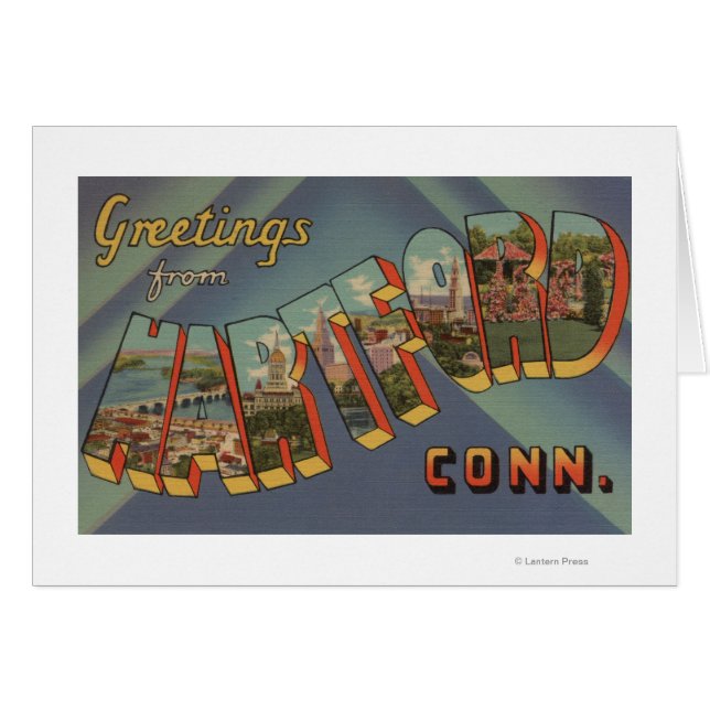 Hartford, Connecticut - Stora Brev Scenes Hälsningskort (Framsidan Horizontal)