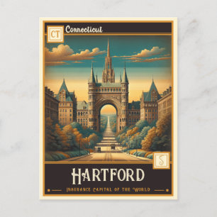 Hartford, Connecticut VINTAGE Vykort
